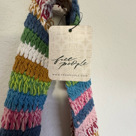 Free People Cotswold colorful striped bohemian crochet tote bag. New with tags. - Picture 4 of 10